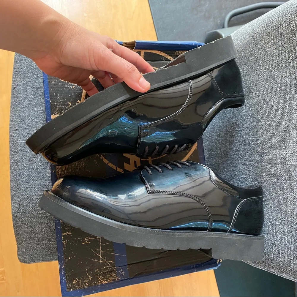 BATES Men's Black Gloss Service Uniform Duty Work Oxford Shoes